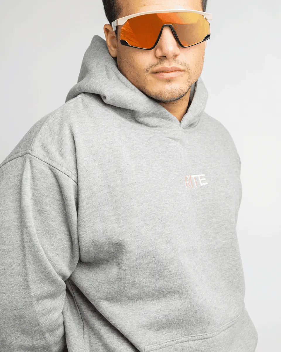 LOGO ESSENTIAL - SUDADERA GRIS OVERSIZE UNISEX