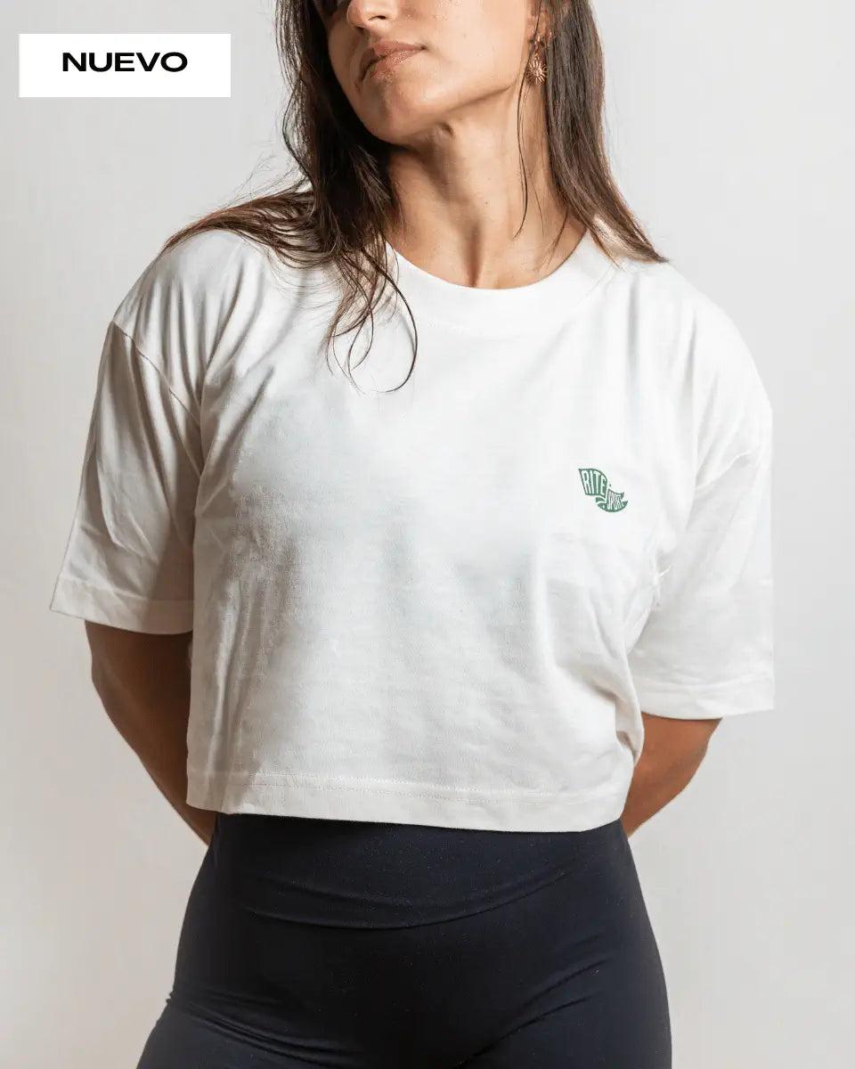 CAMISETA CROP TOP PIÑA – BLANCO ROTO