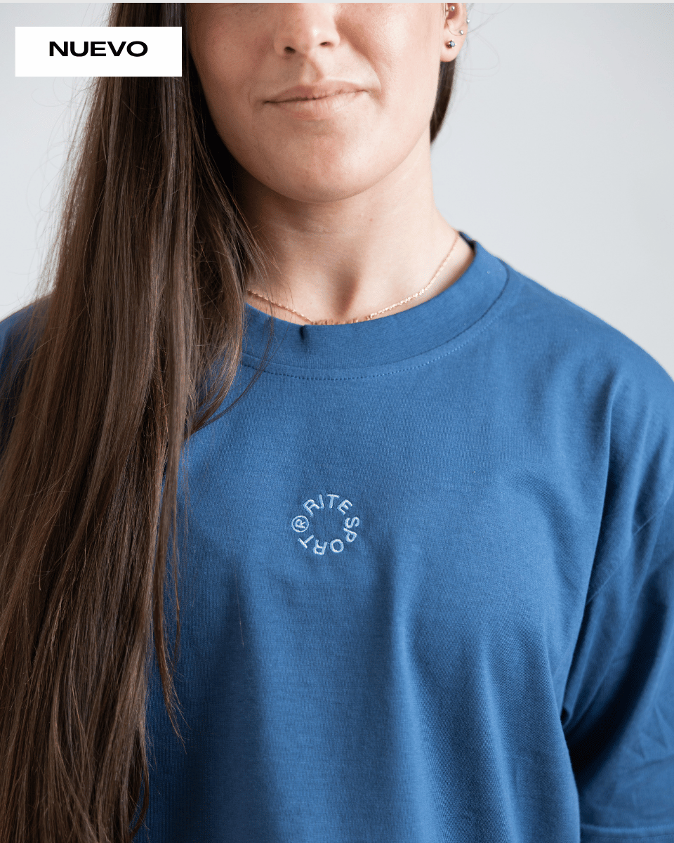 CAMISETA UNISEX OVERSIZE LOOK MOM – AZUL