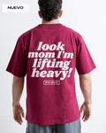 CAMISETA UNISEX OVERSIZE LOOK MOM – GRANATE