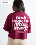 CAMISETA CROP TOP LOOK MOM – GRANATE