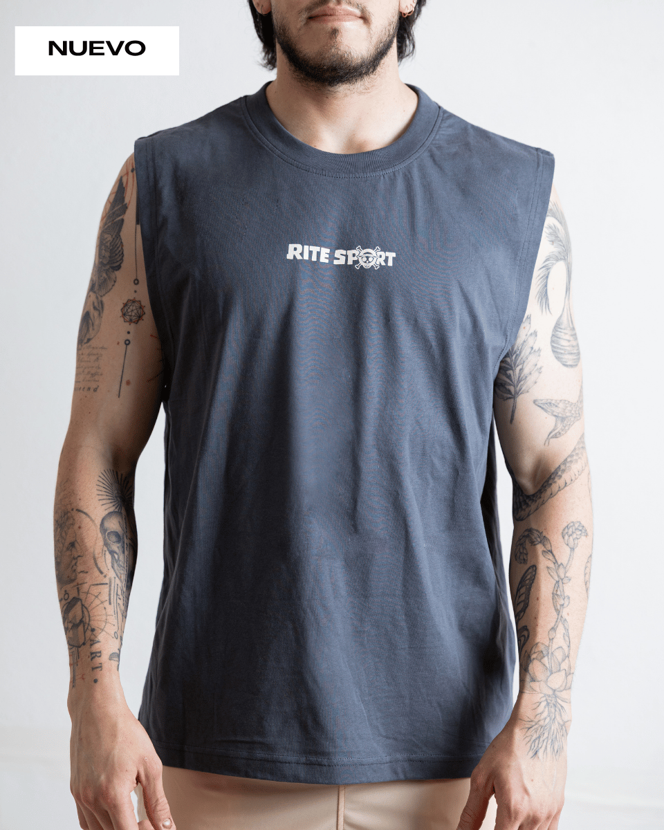 CAMISETA SIN MANGAS ONE PIECE – GRIS OSCURO