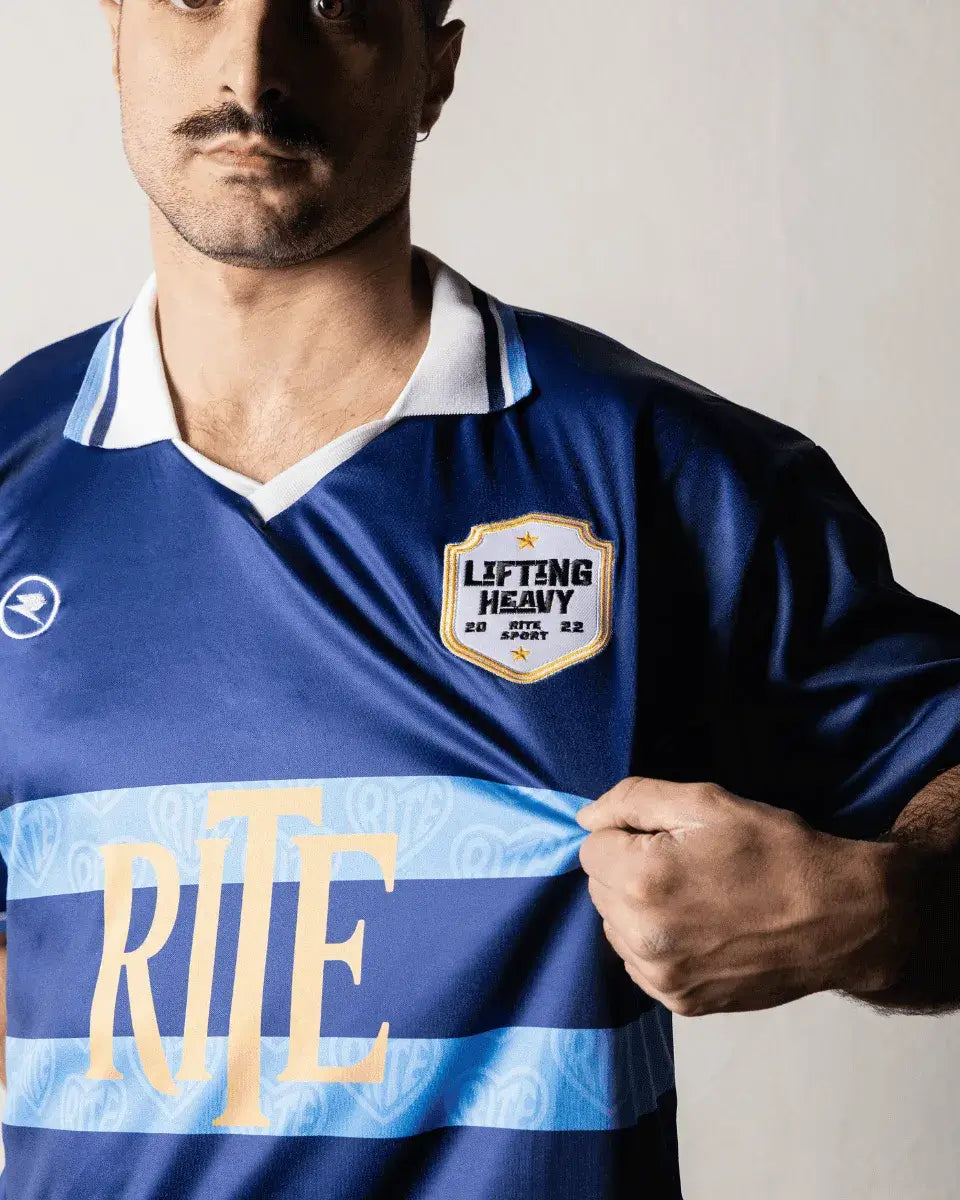 RITE CLUB AZUL- CAMISETA OVERSIZE RETRO FUTBOL