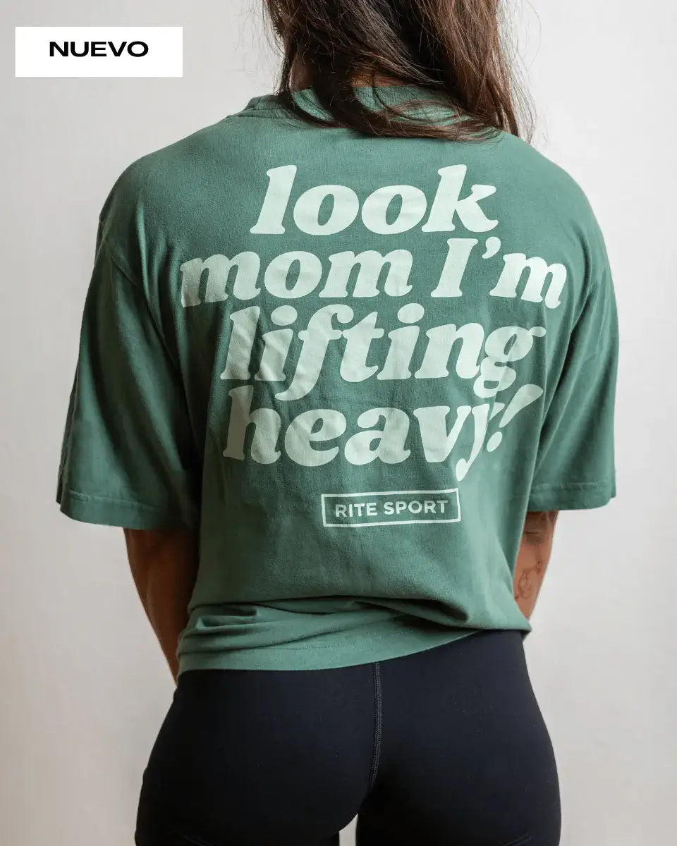 CAMISETA UNISEX OVERSIZE LOOK MOM – VERDE DESGASTADO