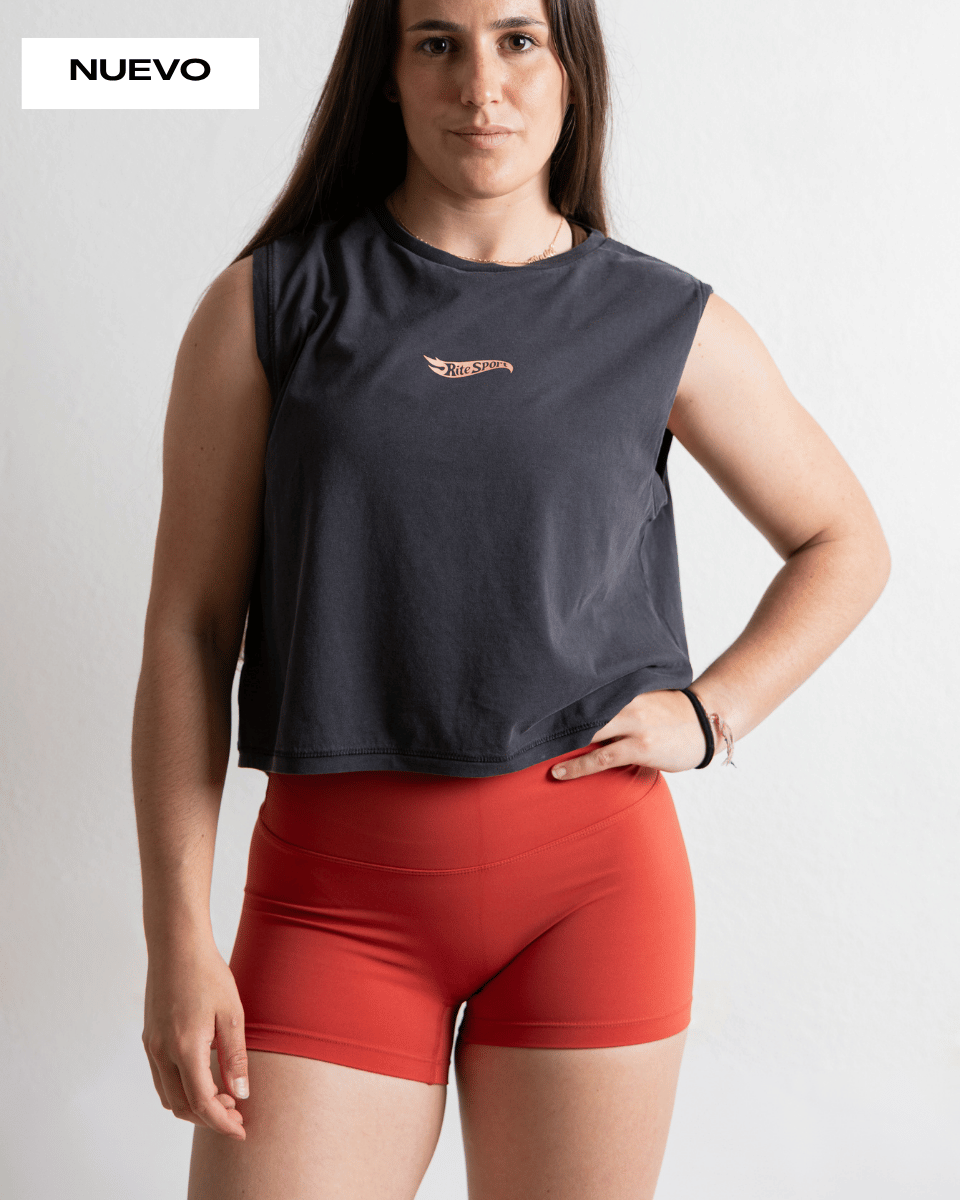 CAMISETA CHICA SIN MANGAS RITE GIRLS – NEGRO VINTAGE