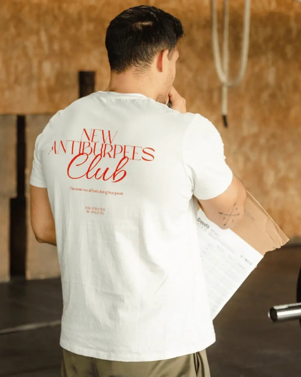 CLUB ANTI-BURPEES - CAMISETA BLANCA UNISEX