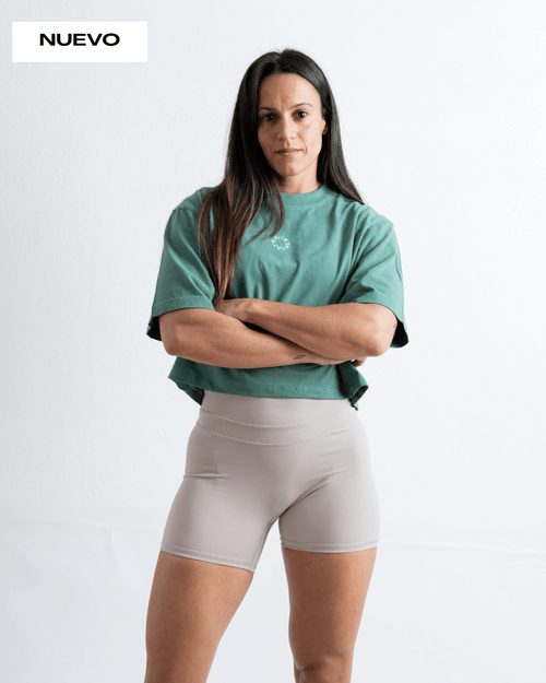 CAMISETA CROP TOP LOOK MOM – VERDE DESGASTADO