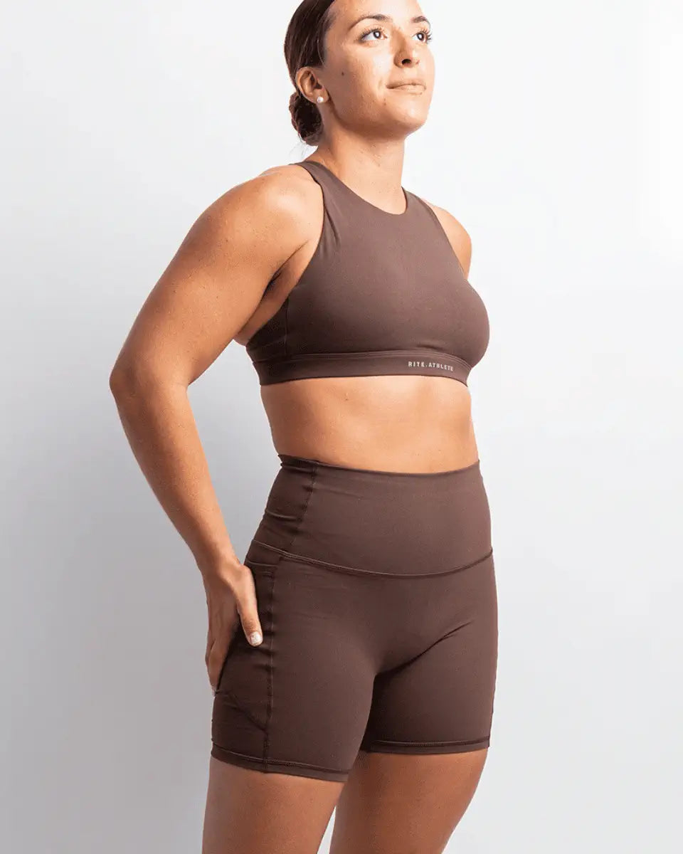 MALLAS CORTAS DEPORTIVAS RITE MARRON