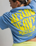 LIFTING HEAVY- CAMISETA CROP TOP AZUL