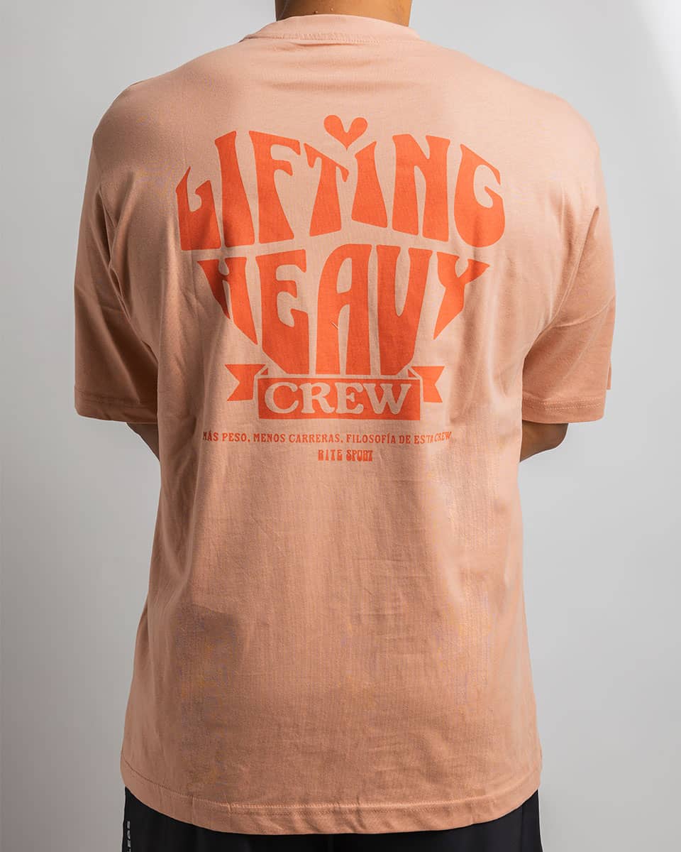 LIFTING HEAVY- CAMISETA OVERSIZE CORAL
