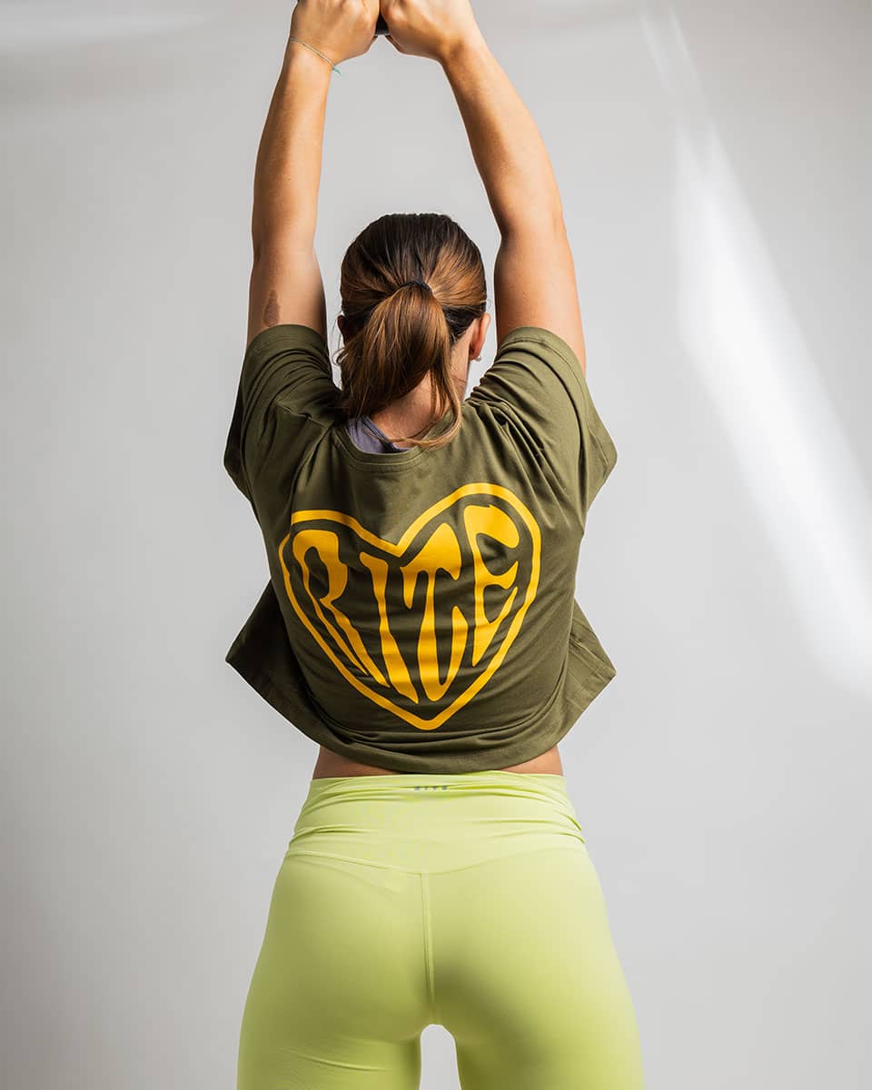 LOVE RITE - CAMISETA CROP TOP VERDE