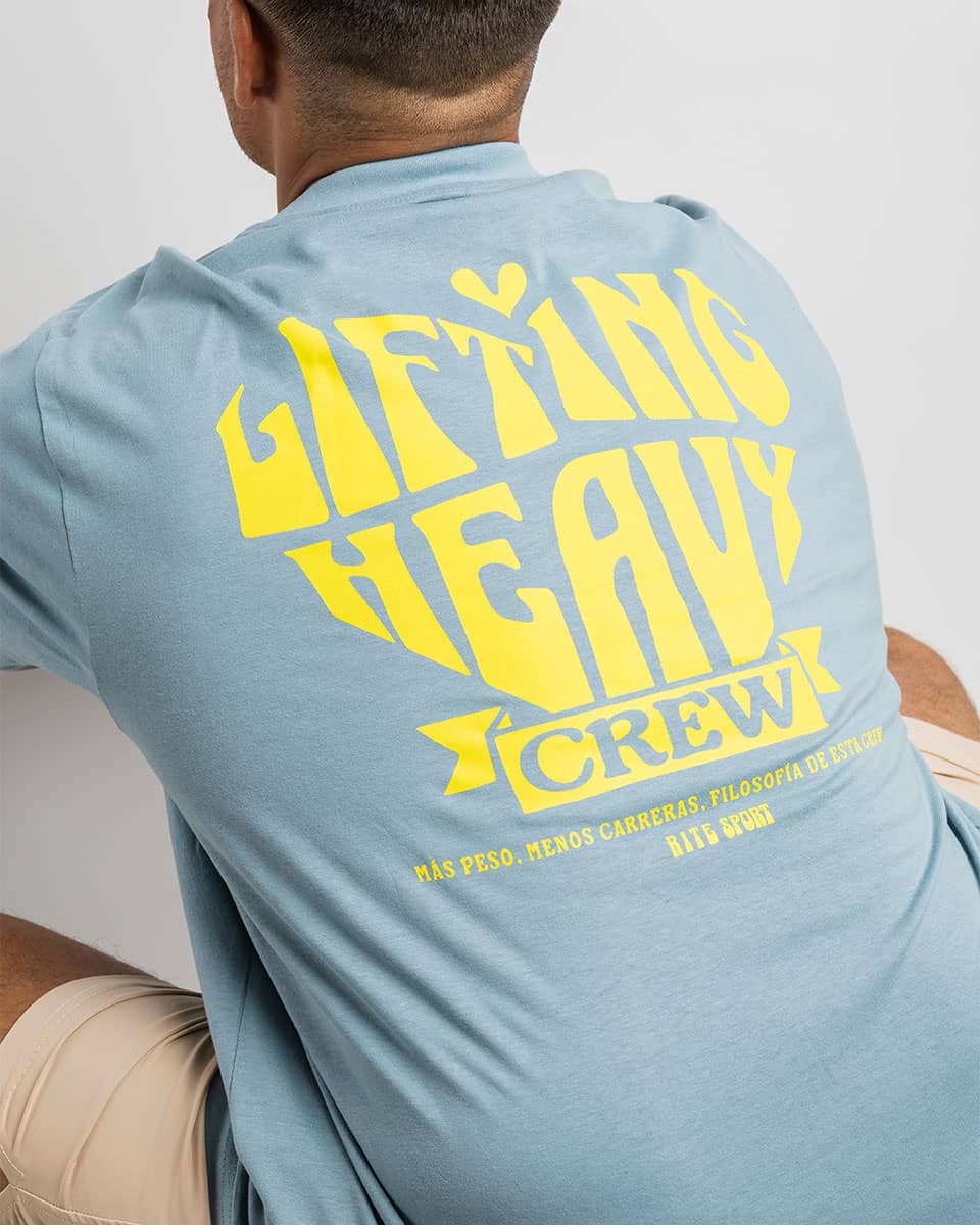 LIFTING HEAVY- CAMISETA OVERSIZE AZUL