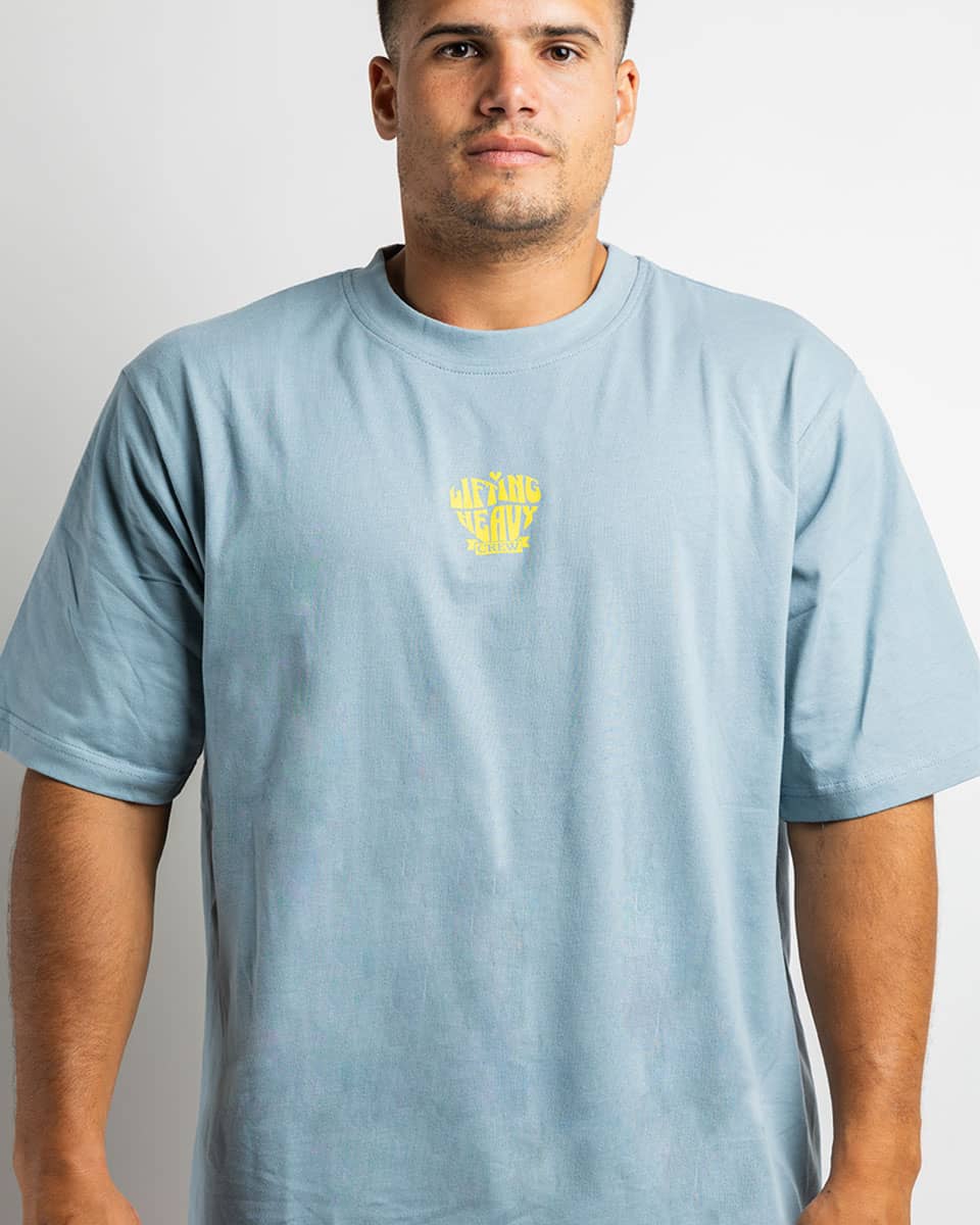 LIFTING HEAVY- CAMISETA OVERSIZE AZUL