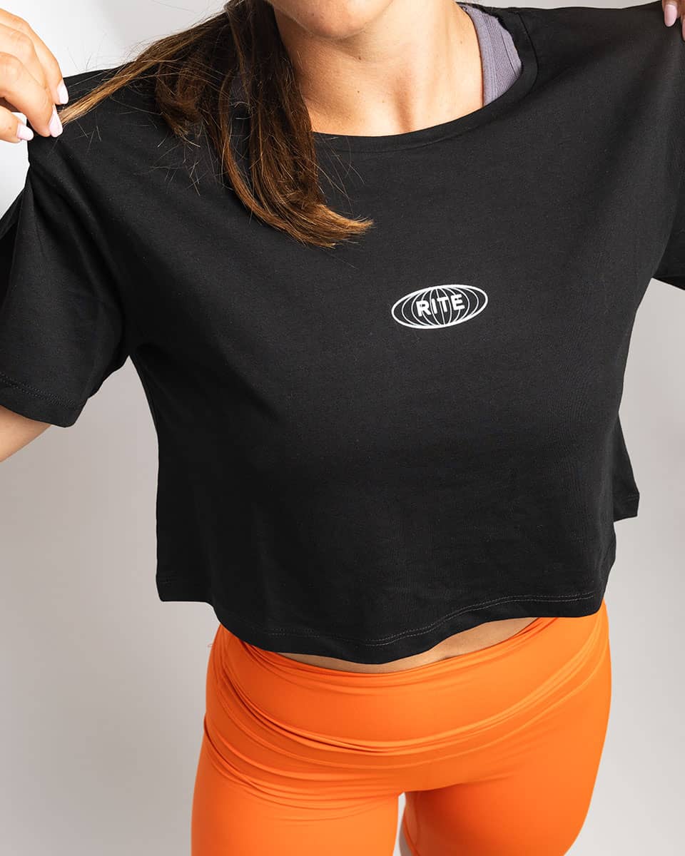 BUTTERFLY - CAMISETA CROP TOP NEGRO